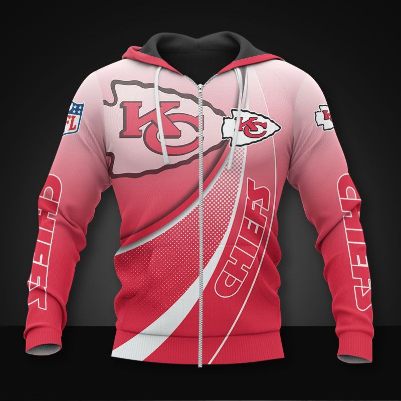 Kansas City Chiefs Gradient Curve 3D Shirt - Image 6