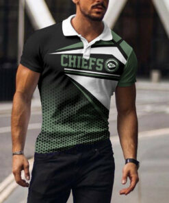 Kansas City Chiefs Green Gradient Polo Shirt