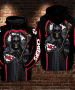 Kansas City Chiefs Grim Reaper 3D Hoodie