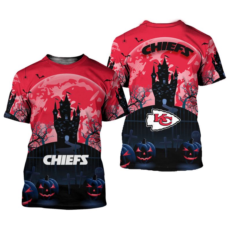 Kansas City Chiefs Halloween Background Edition Unisex T-Shirts Nla028910