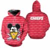 Kansas City Chiefs Halloween Evil Mickey Hoodie Zip Up Hoodie New041910