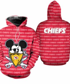 Kansas City Chiefs Halloween Evil Mickey Hoodie Zip Up Hoodie New041910