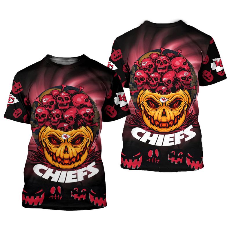 Kansas City Chiefs Halloween Pumpkin Limited Edition Unisex T-Shirts Nla026110