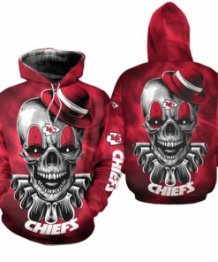 Kansas City Chiefs Halloween Skull Clown Hoodie Zip Up Hoodie Fleece Nla029210