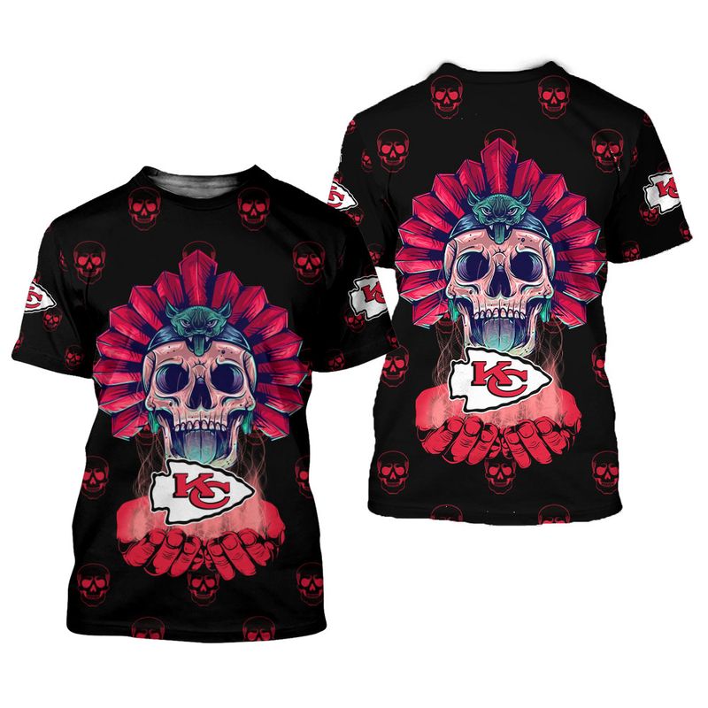 Kansas City Chiefs Halloween Skull Limited Edition Unisex T-Shirts Nla027310