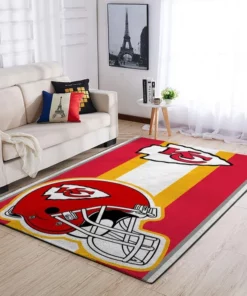Kansas City Chiefs Helmet Victory Stripe Rug
