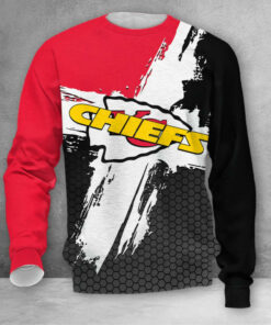 Kansas City Chiefs Hexagon Brushstroke 3D Sweatshirt