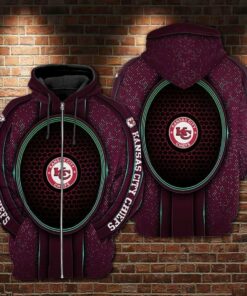 Kansas City Chiefs Hexagonal Power Fan 3D Hoodie