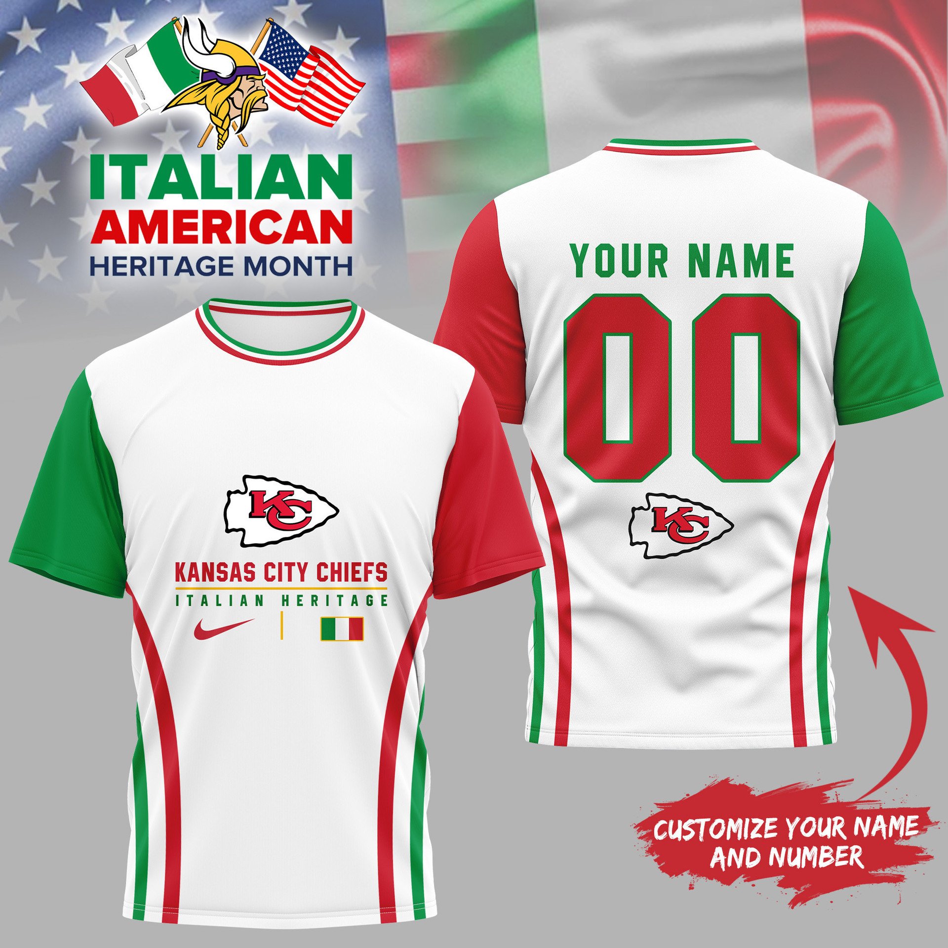 Kansas City Chiefs Italian Heritage Month Shirt