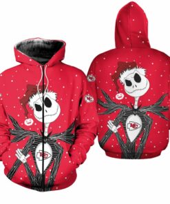 Kansas City Chiefs Jack Skellington Christmas Limited Edition Hoodie Zip Hoodie Unisex Size New059610
