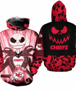 Kansas City Chiefs Jack Skellington Halloween Hoodie Zip Up Hoodie Fleece Nla022210