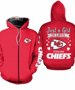Kansas City Chiefs Just A Girl In Love Limited Edition Hoodie Zip Hoodie Unisex Size New017910