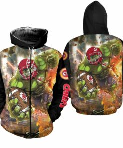 Kansas City Chiefs Limited Edition Amazing Hulk Zip Hoodie Sizes S-5xl New013010