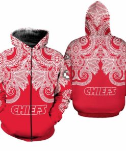 Kansas City Chiefs Limited Edition Bandana Skull Zip Hoodie Sizes S-5xl New011710