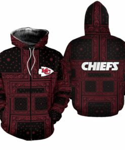Kansas City Chiefs Limited Edition Bandana Skull Zip Hoodie Sizes S-5xl New011810