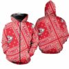 Kansas City Chiefs Limited Edition Bandana Skull Zip Hoodie Sizes S-5xl New012110