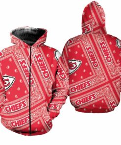 Kansas City Chiefs Limited Edition Bandana Skull Zip Hoodie Sizes S-5xl New012110