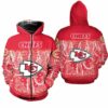 Kansas City Chiefs Limited Edition Bandana Skull Zip Hoodie Sizes S-5xl New012310