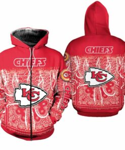 Kansas City Chiefs Limited Edition Bandana Skull Zip Hoodie Sizes S-5xl New012310