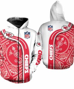 Kansas City Chiefs Limited Edition Bandana Skull Zip Hoodie Sizes S-5xl New012510
