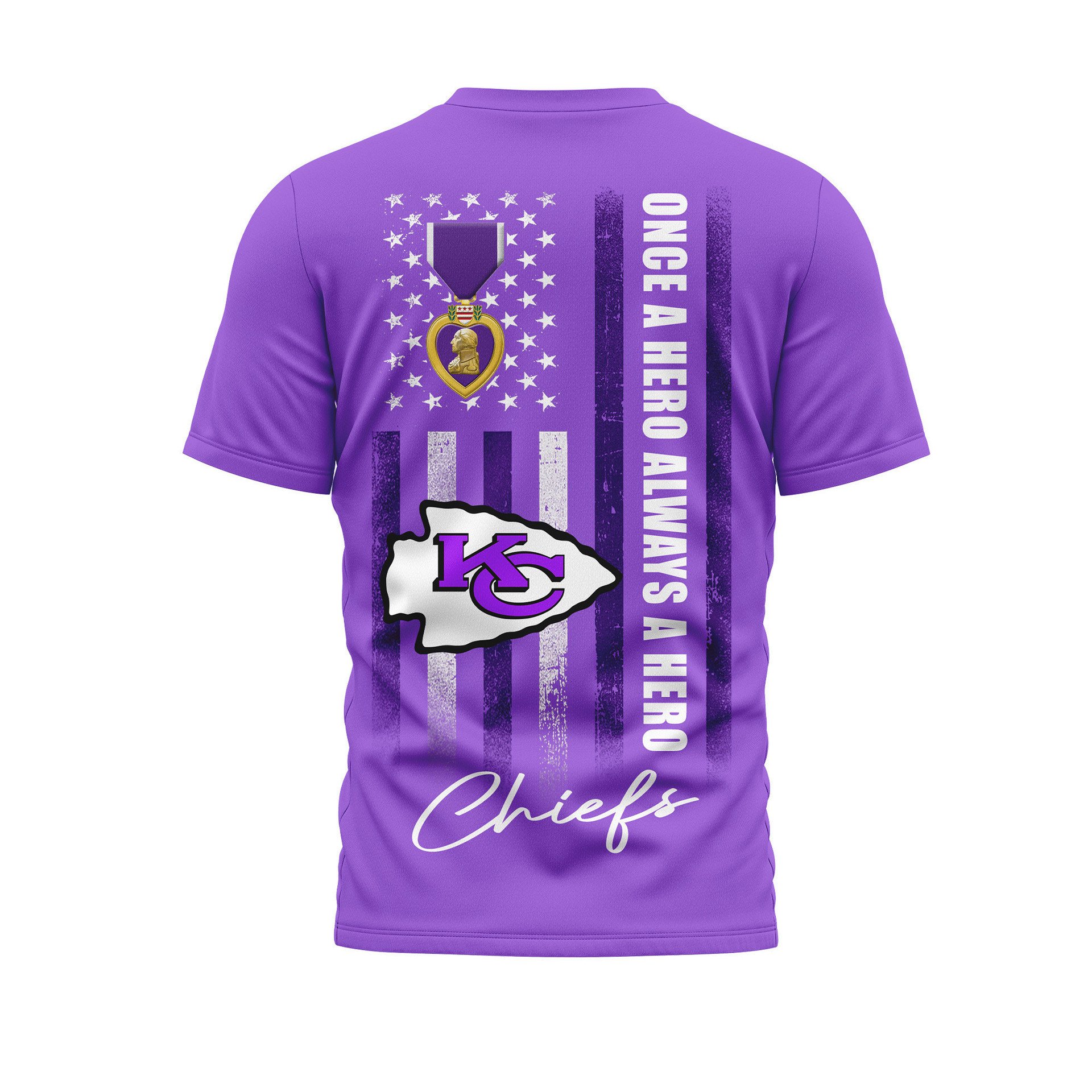 Kansas City Chiefs National Purple Heart Day Shirt - Image 3