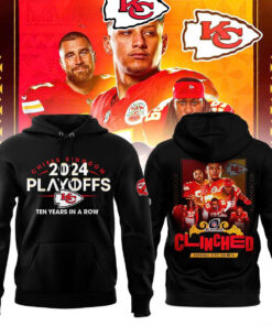 Kansas City Chiefs NFC Playoffs AFC West Clinched 2024 Ten Years Hoodie