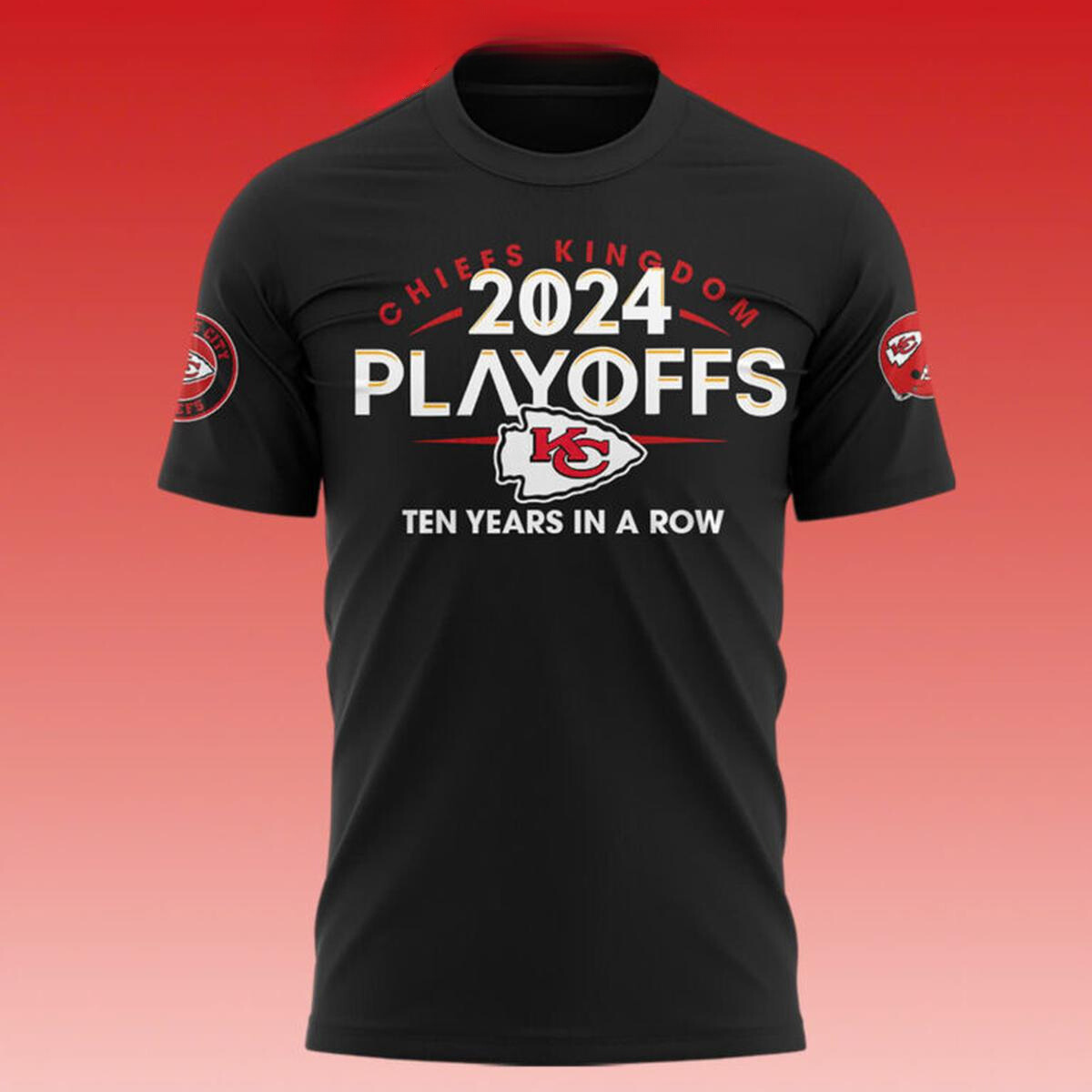 Kansas City Chiefs NFC Playoffs AFC West Clinched 2024 Ten Years Shirt - Image 2