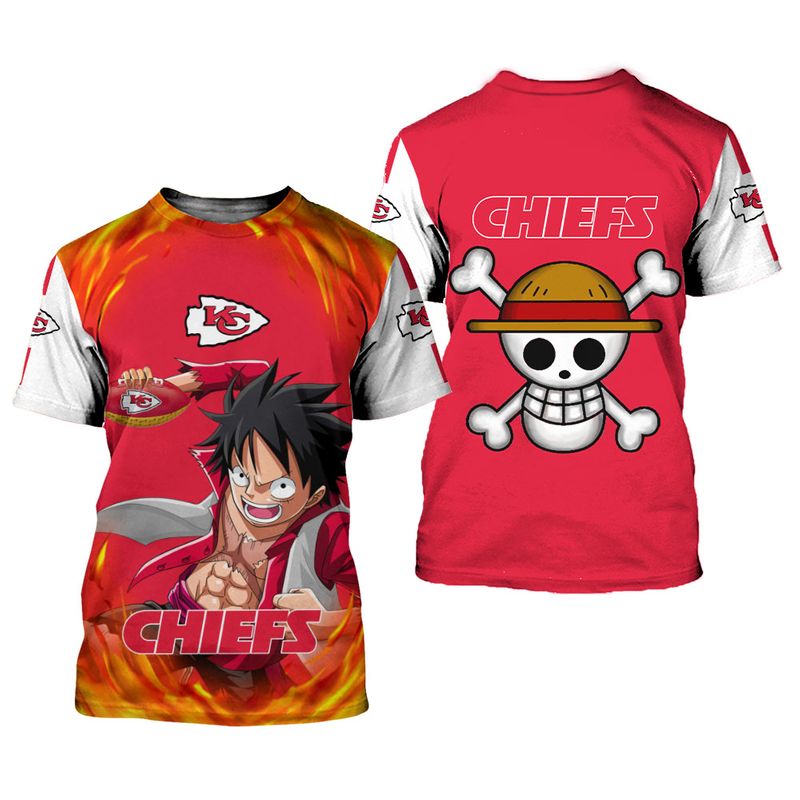 Kansas City Chiefs One Piece Luffy Limited Edition All Over Print T Shirt Unisex Size Nla000310