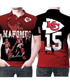 Kansas City Chiefs Patrick Mahomes 15 Legend Signature Polo Shirt