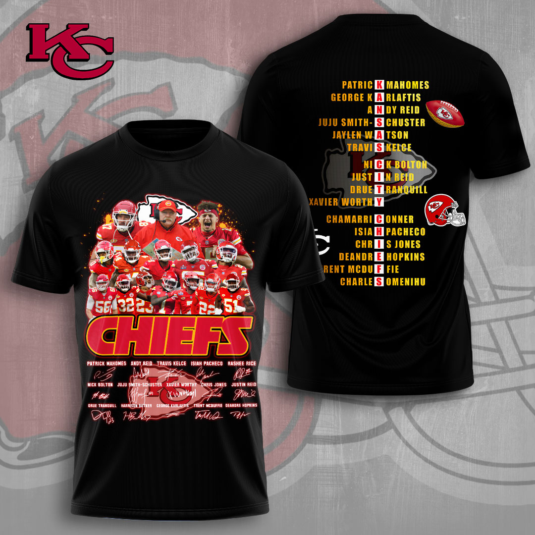 Kansas City Chiefs Player Roster Firestorm Graphic Shirt