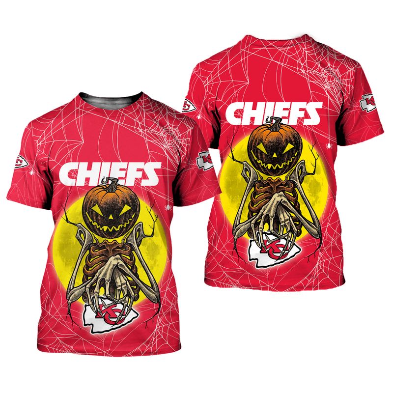 Kansas City Chiefs Pumpskin Monster Halloween Edition Unisex T-Shirts New045210