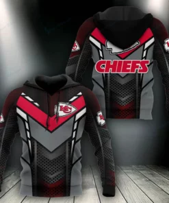 Kansas City Chiefs Red and Black Stealth 3D Hoodie