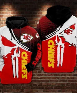 Kansas City Chiefs Red and White Dominance Fan 3D Hoodie