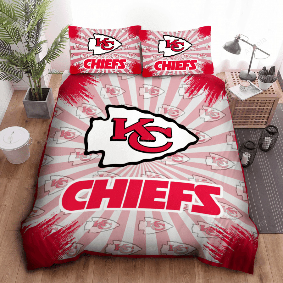 Kansas City Chiefs Red Burst Rays Bedding Set