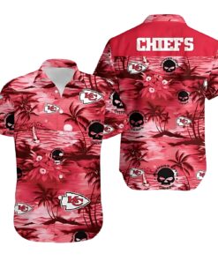 Kansas City Chiefs Red Tropical Sunset Hawaiian Shirt