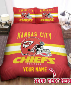 Kansas City Chiefs Retro Helmet Stripe Bedding Set