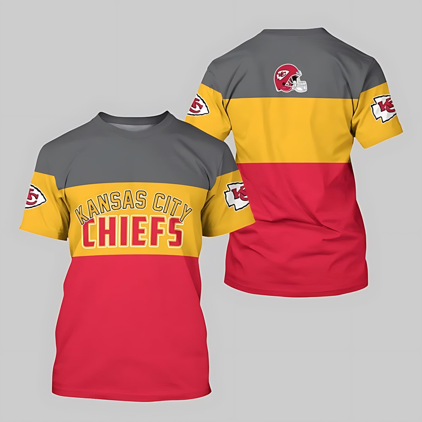 Kansas City Chiefs Retro Stripes 3D T-shirt