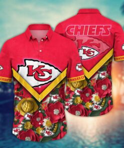 Kansas City Chiefs Scarlet Bloom Hawaiian Shirt