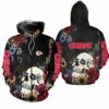 Kansas City Chiefs Skull And Flowers Hoodie Zip Up Hoodie New023010