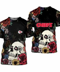 Kansas City Chiefs Skull And Flowers Limited Edition Unisex T-Shirts New023010