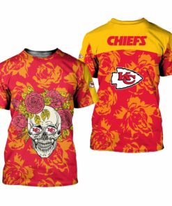 Kansas City Chiefs Skull And Rose Pattern Limited Edition Unisex T-Shirts Nla065610