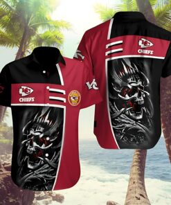 Kansas City Chiefs Skull Warrior Artwork Hawaiian Shirt
