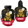 Kansas City Chiefs Skull With Middle Fingers Halloween Edition Unisex Hoodie Zip Up Hoodie New047110