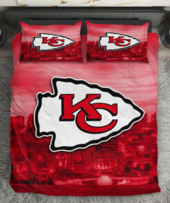 Kansas City Chiefs Skyline Red Fade Bedding Set