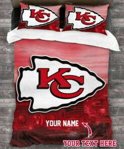 Kansas City Chiefs Skyline Red Gradient Custom Bedding Set