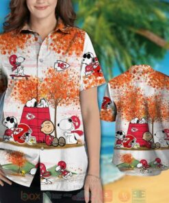 Kansas City Chiefs Snoopy Charlie Brown Autumn Hawaiian Shirt