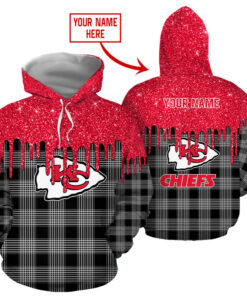 Kansas City Chiefs Sparkle Plaid Custom Hoodie