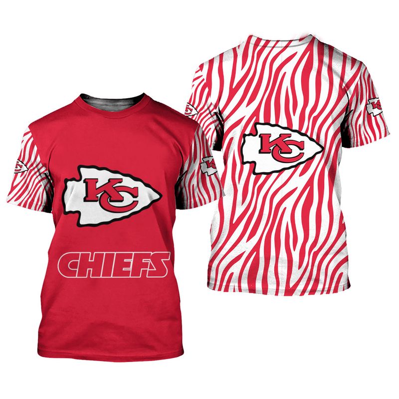 Kansas City Chiefs Stripe Pattern Limited Edition All Over Print T Shirt Unisex Size Nla000910