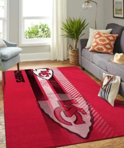Kansas City Chiefs Striped Velocity Red Area Rug