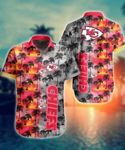 Kansas City Chiefs Sunset Palm Hawaiian Shirt